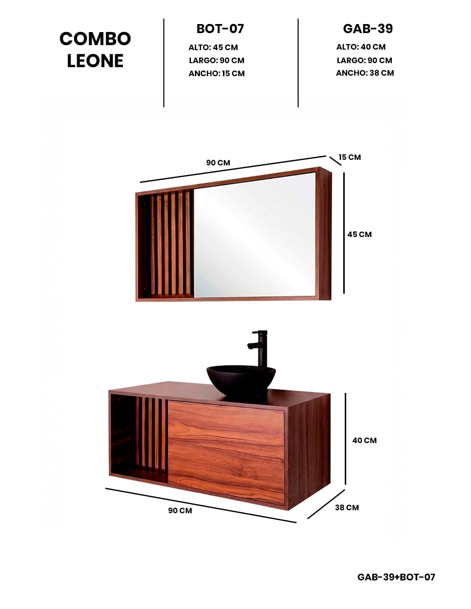 Gabinete armable Leone de MDF y melamina 2