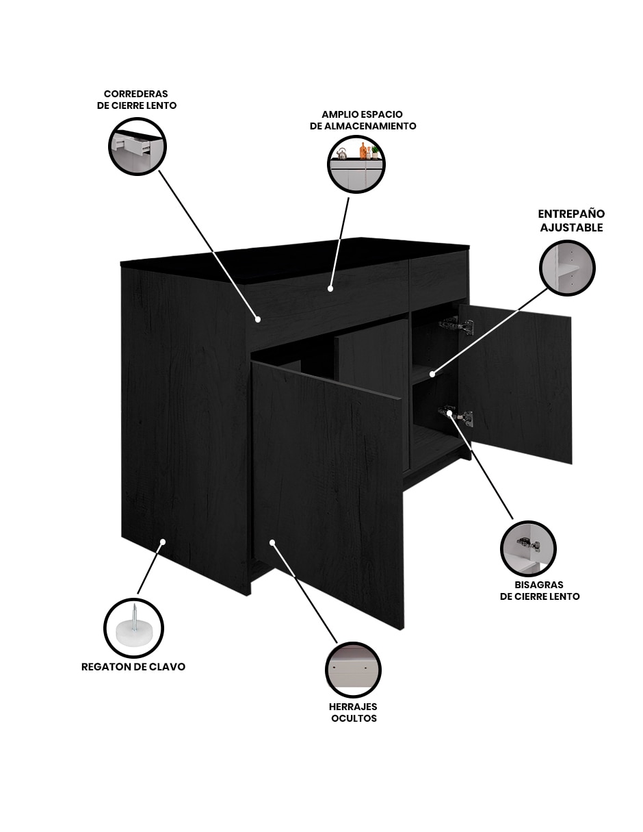 Gabinete armable Madeline de MDF 6