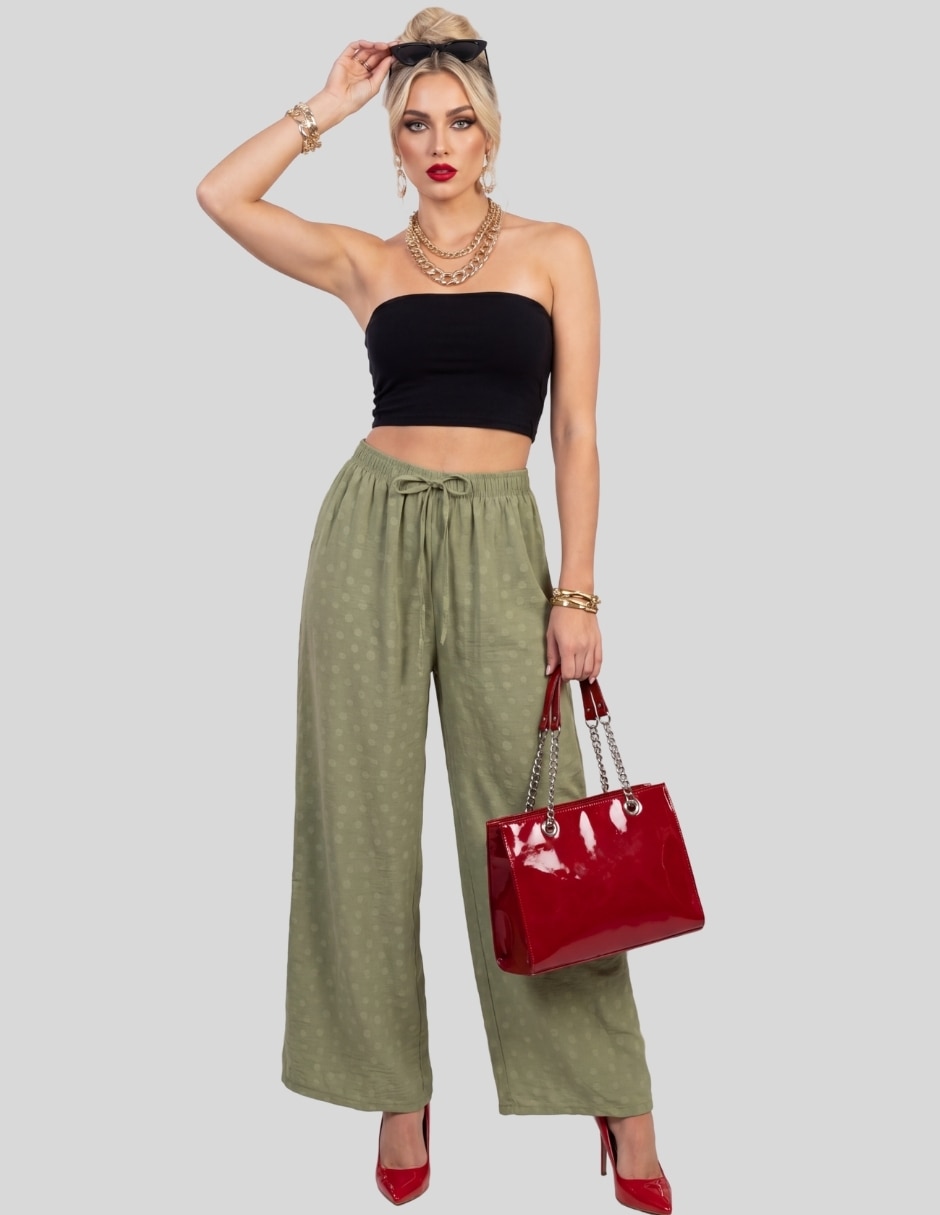 Pantalón Regular Pantalón Palazzo para Mujer Recto para mujer 2