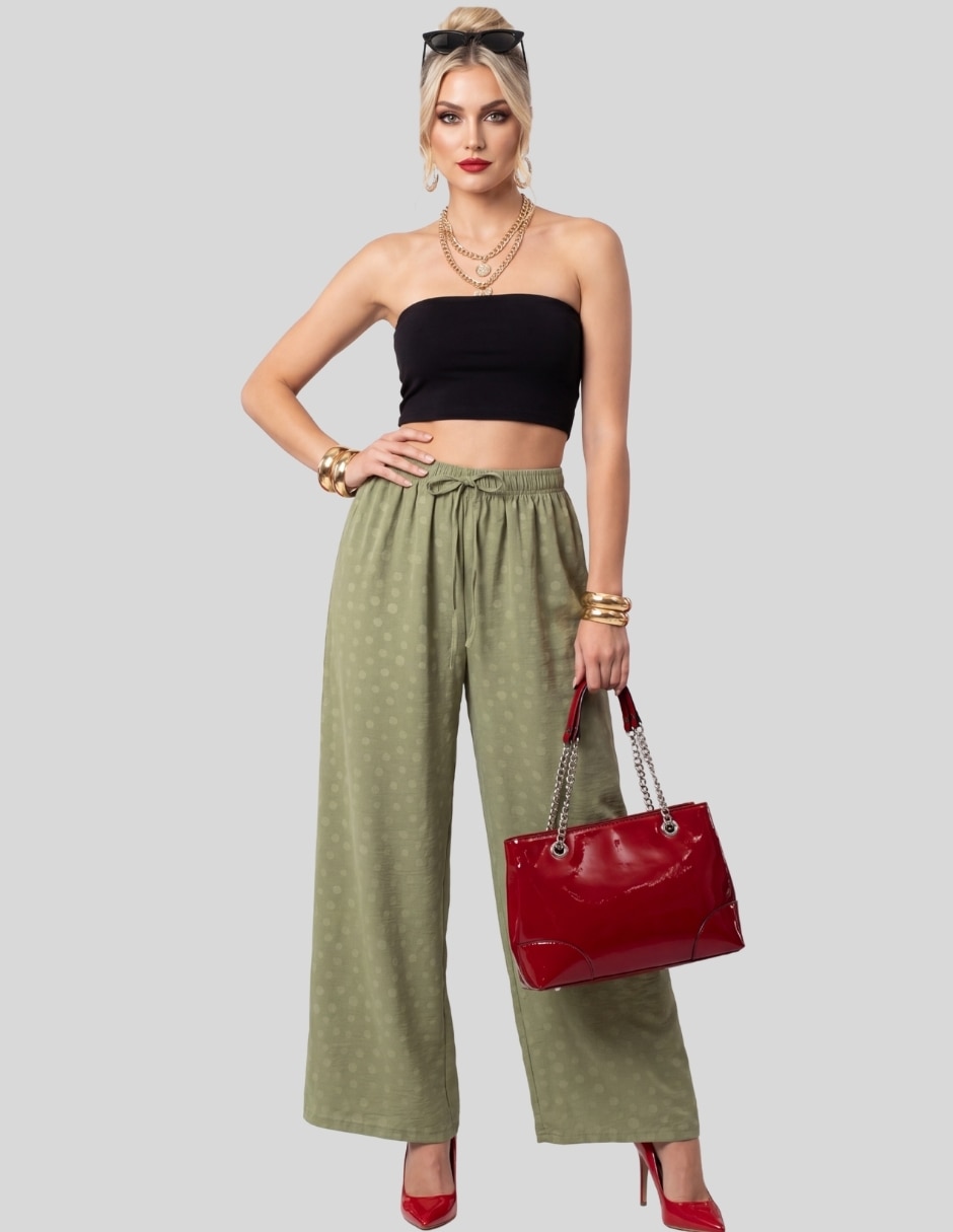 Pantalón Regular Pantalón Palazzo para Mujer Recto para mujer 5