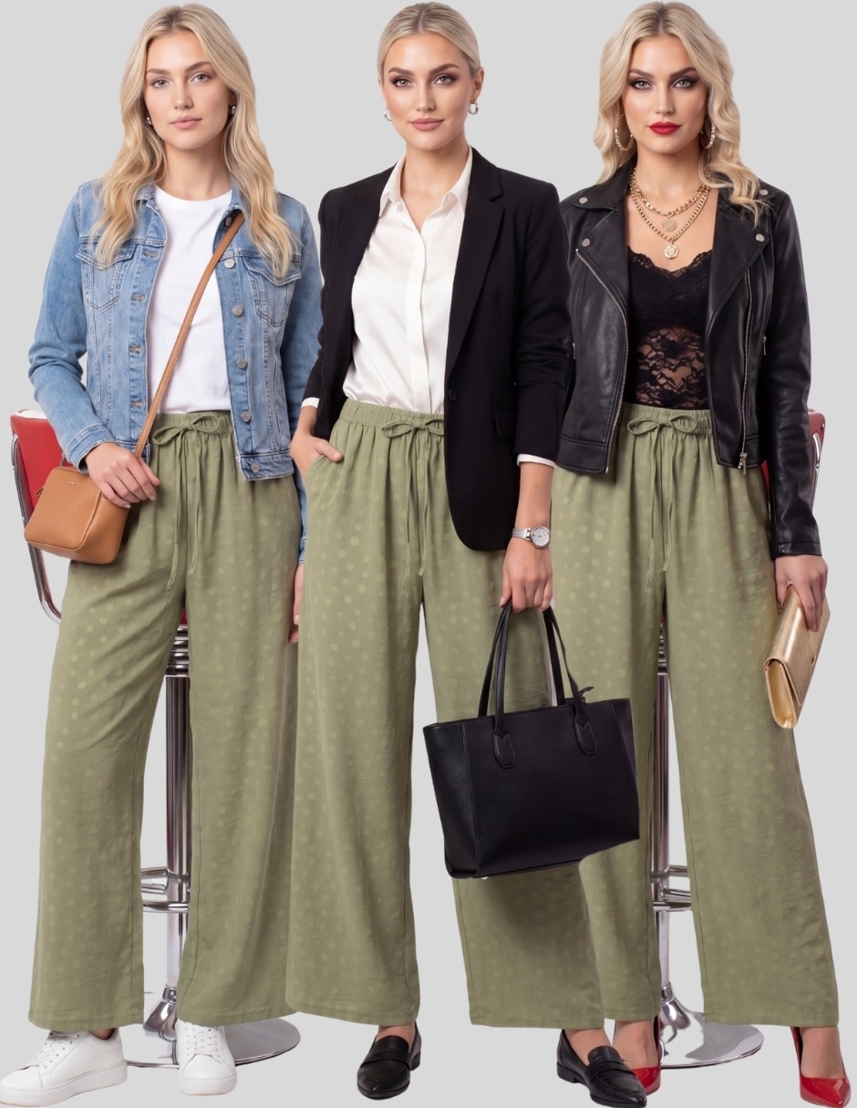 Pantalón Regular Pantalón Palazzo para Mujer Recto para mujer 6