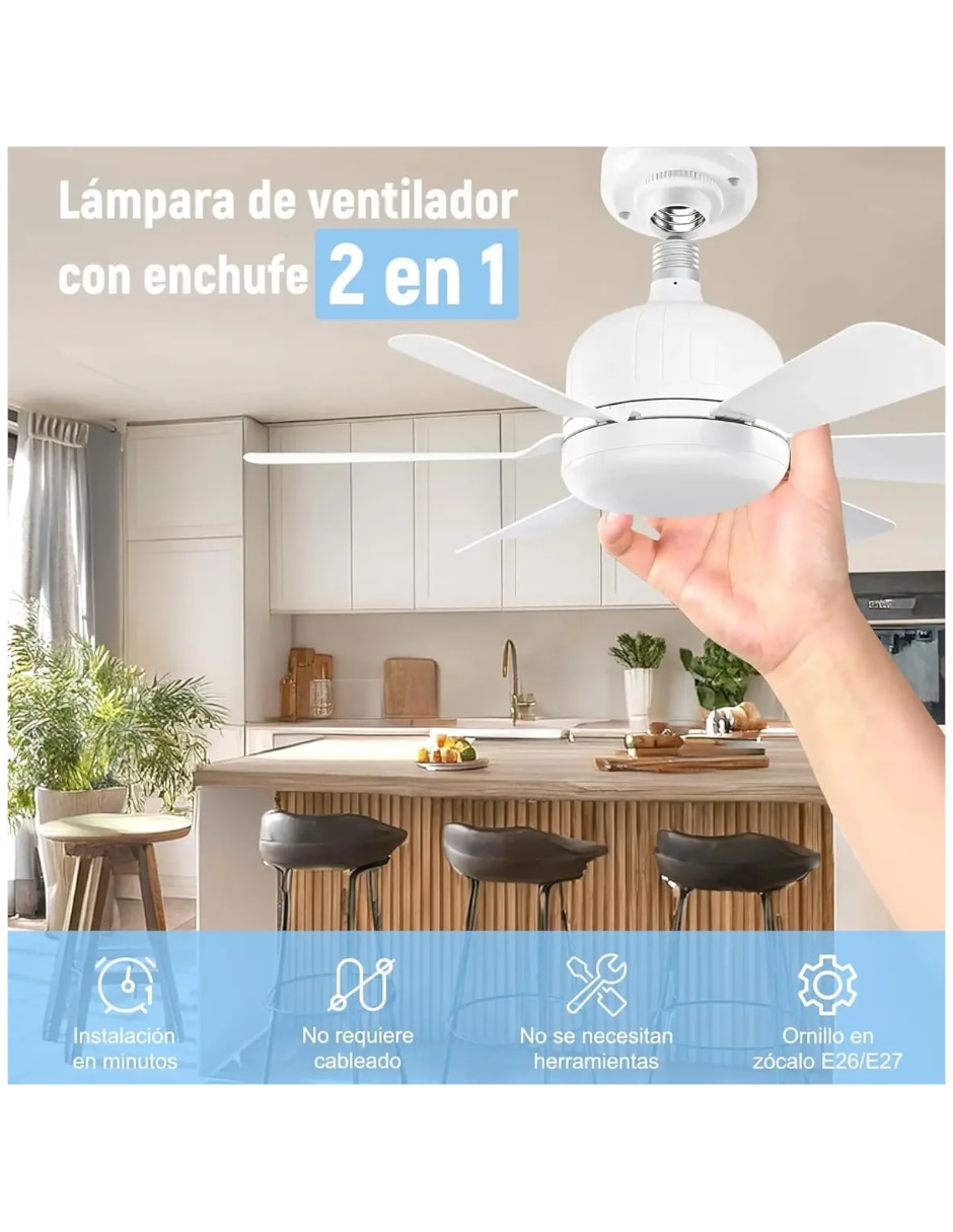 Mini ventilador con control remoto 3 velocidades 5