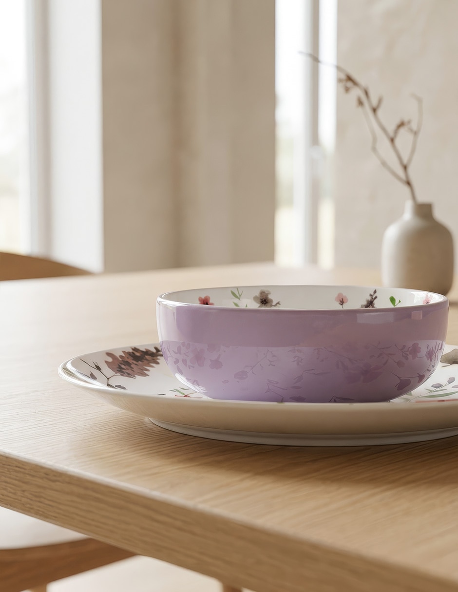 Vajilla cerrada Crown Baccara Amina Flowers de porcelana para 4 personas