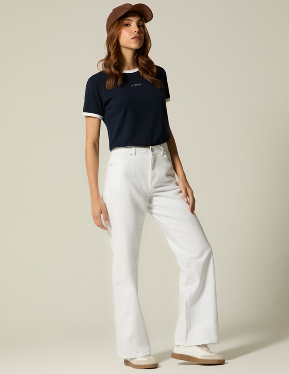 Playera manga corta Studio F cuello redondo para mujer