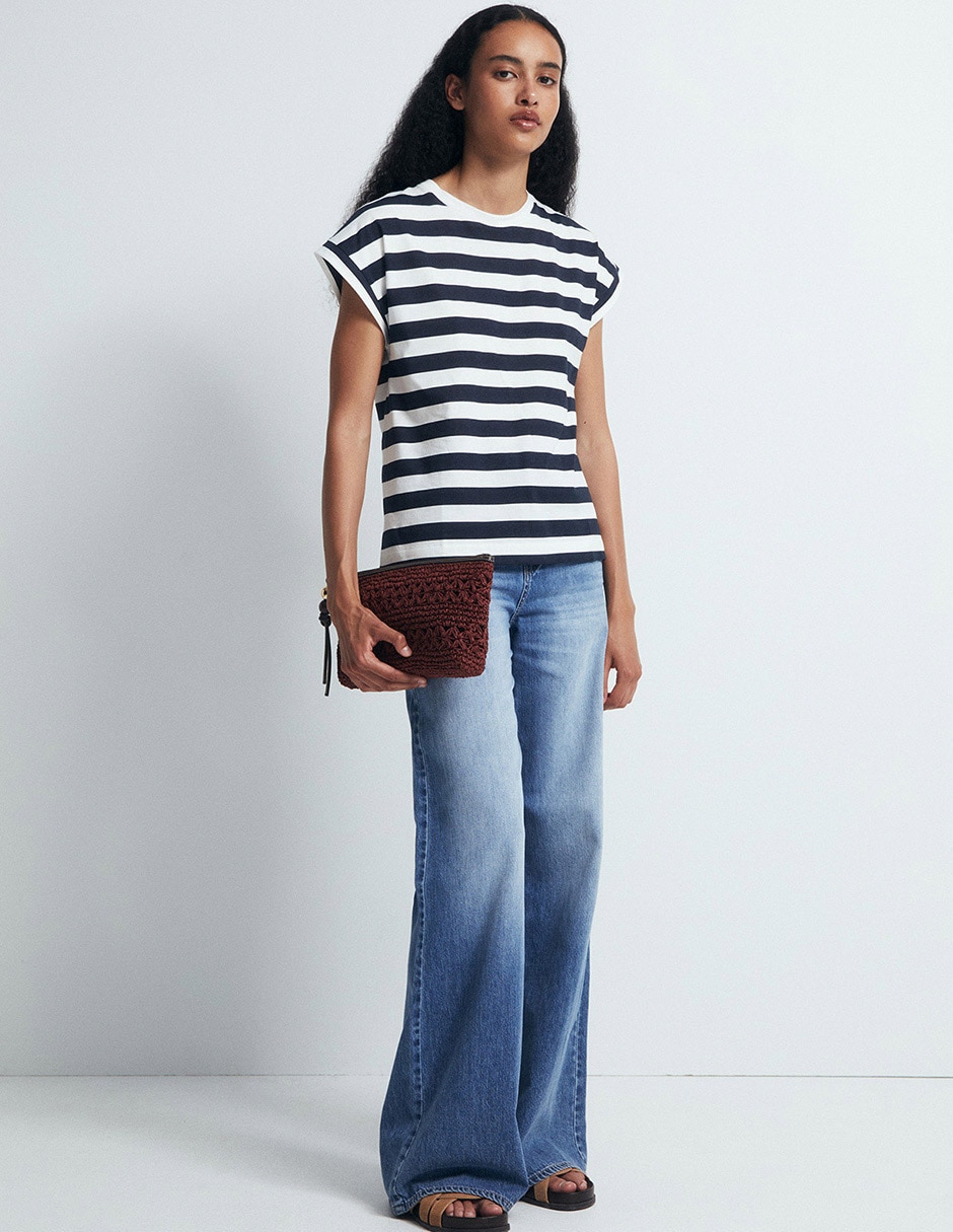 Playera manga corta cuello redondo para mujer Playera manga corta cuello redondo para mujer