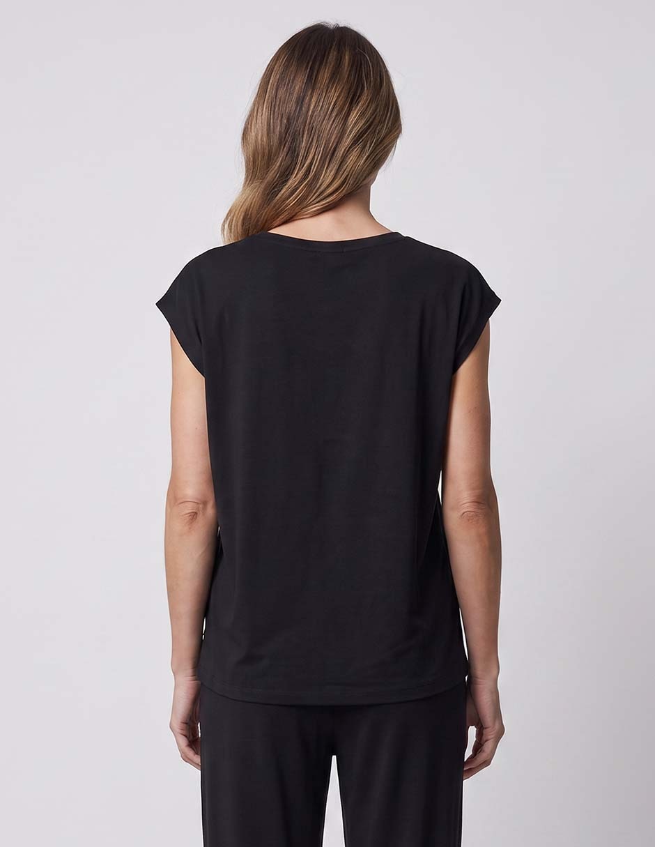 Playera manga corta cuello redondo para mujer 2