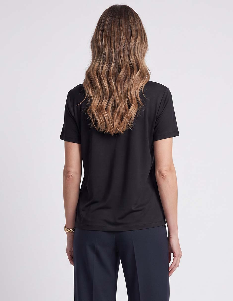 Playera manga corta cuello redondo para mujer 2