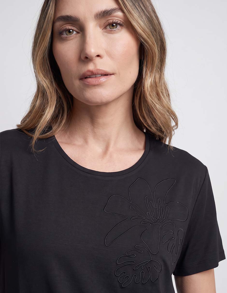 Playera manga corta cuello redondo para mujer 3
