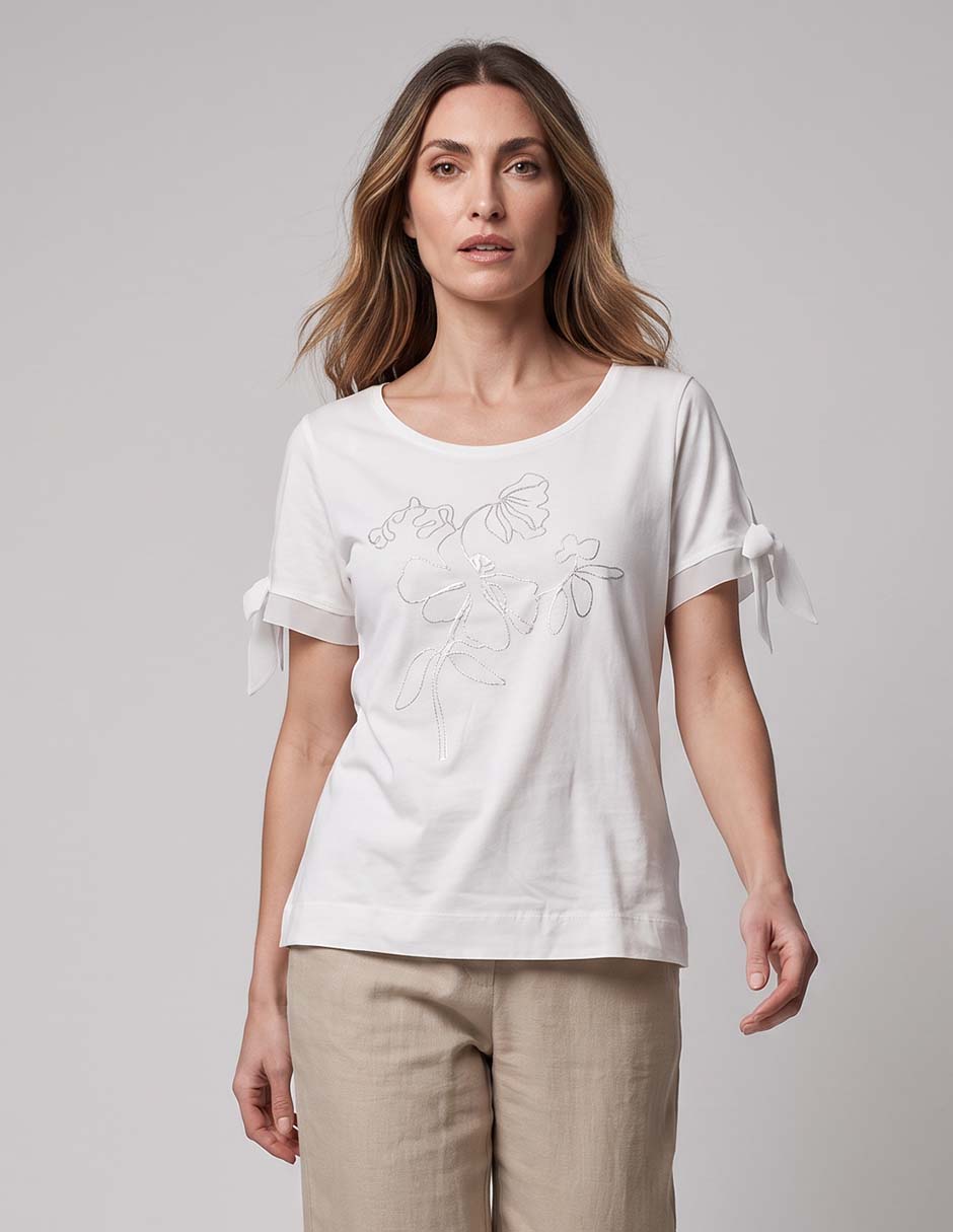 Player manga corta cuello redondo para mujer