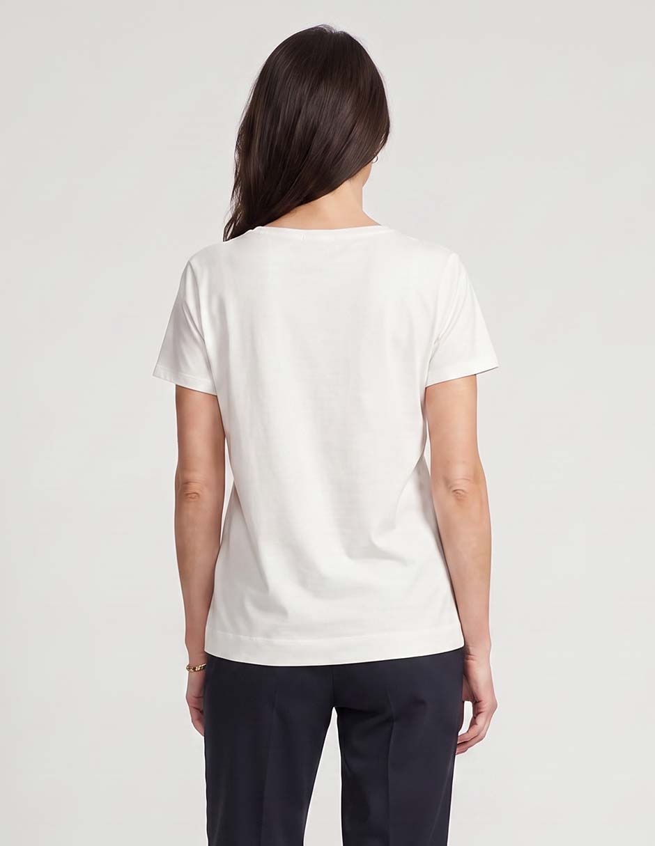 Playera manga corta cuello redondo para mujer 2