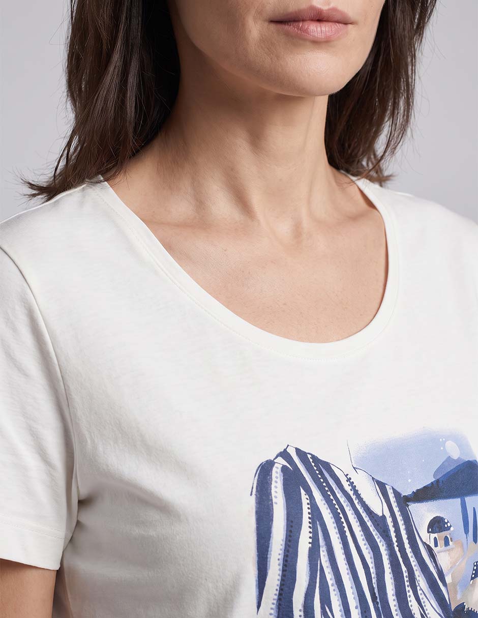 Playera manga corta cuello redondo para mujer 3