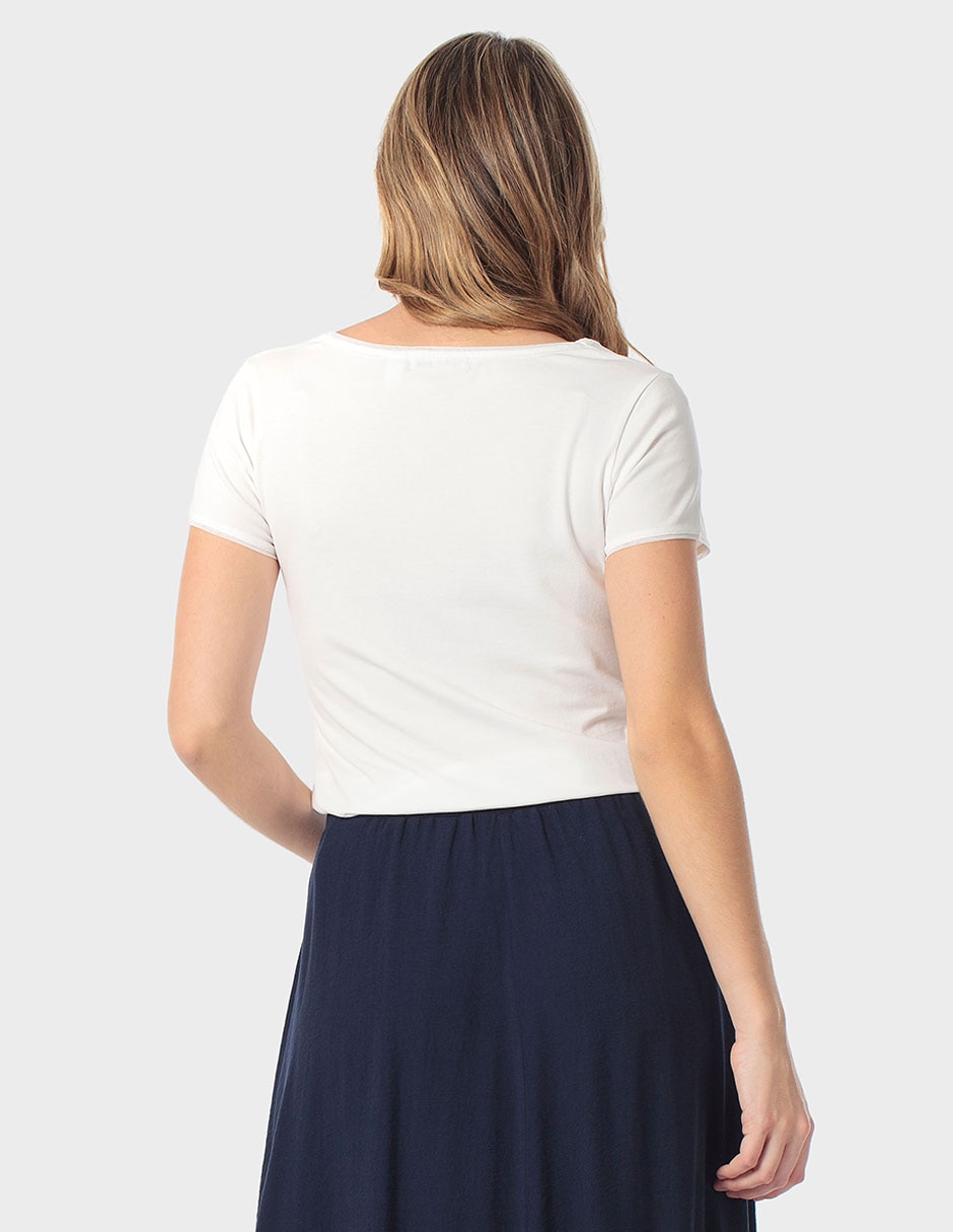 Playera manga corta cuello redondo para mujer 2