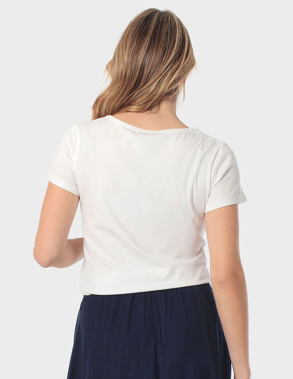 Playera manga corta cuello redondo para mujer 2