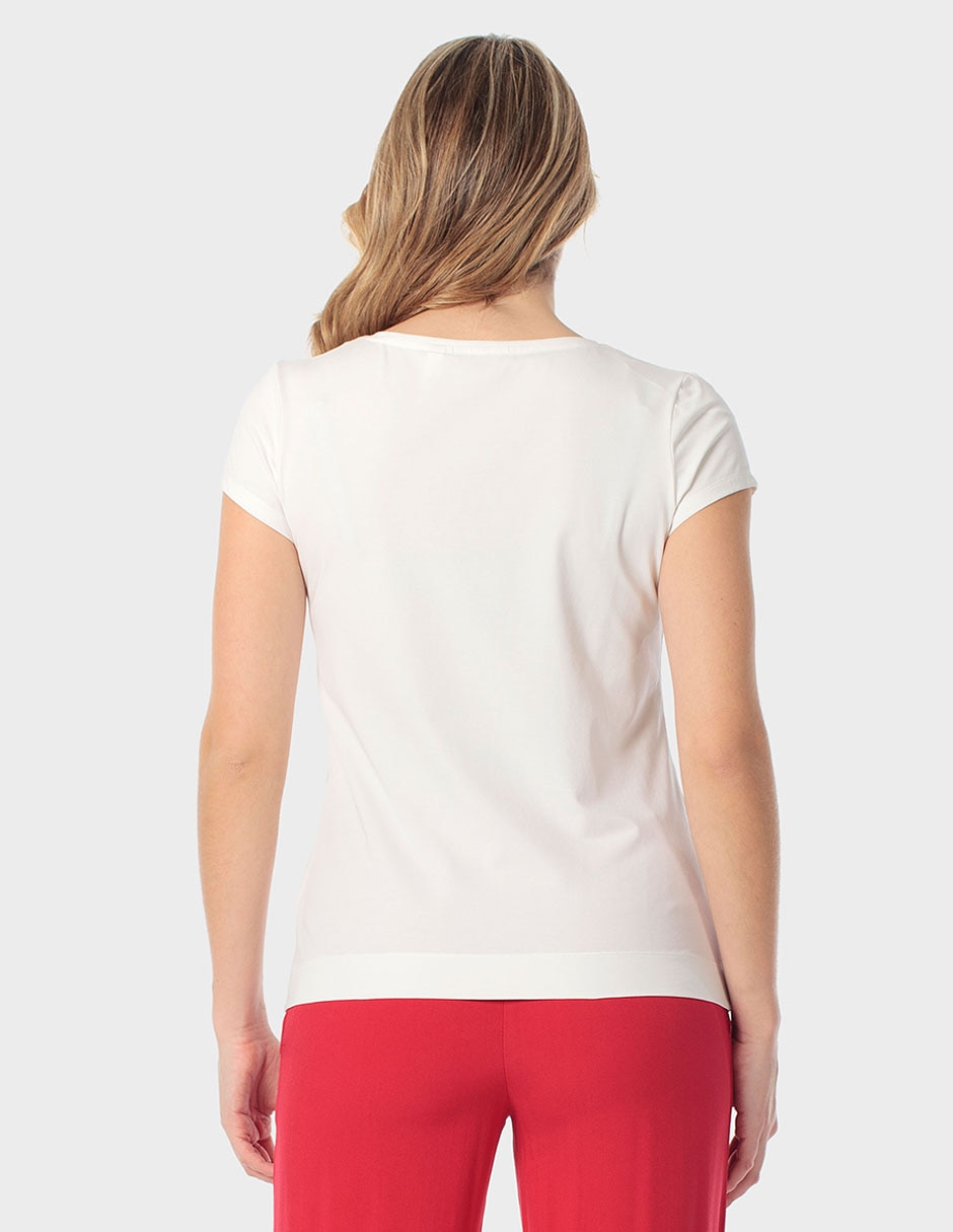 Playera manga corta cuello redondo para mujer 2