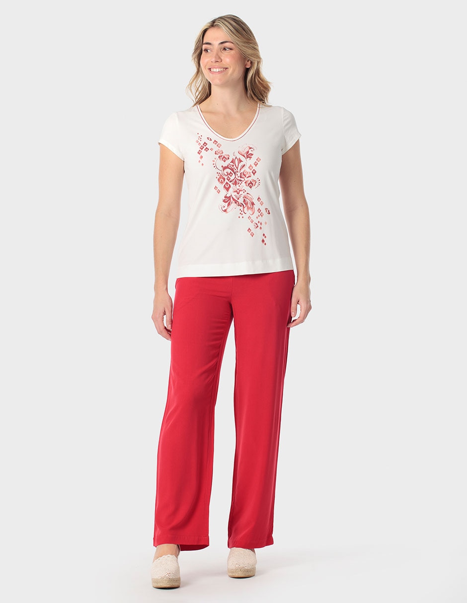 Playera manga corta cuello redondo para mujer 3