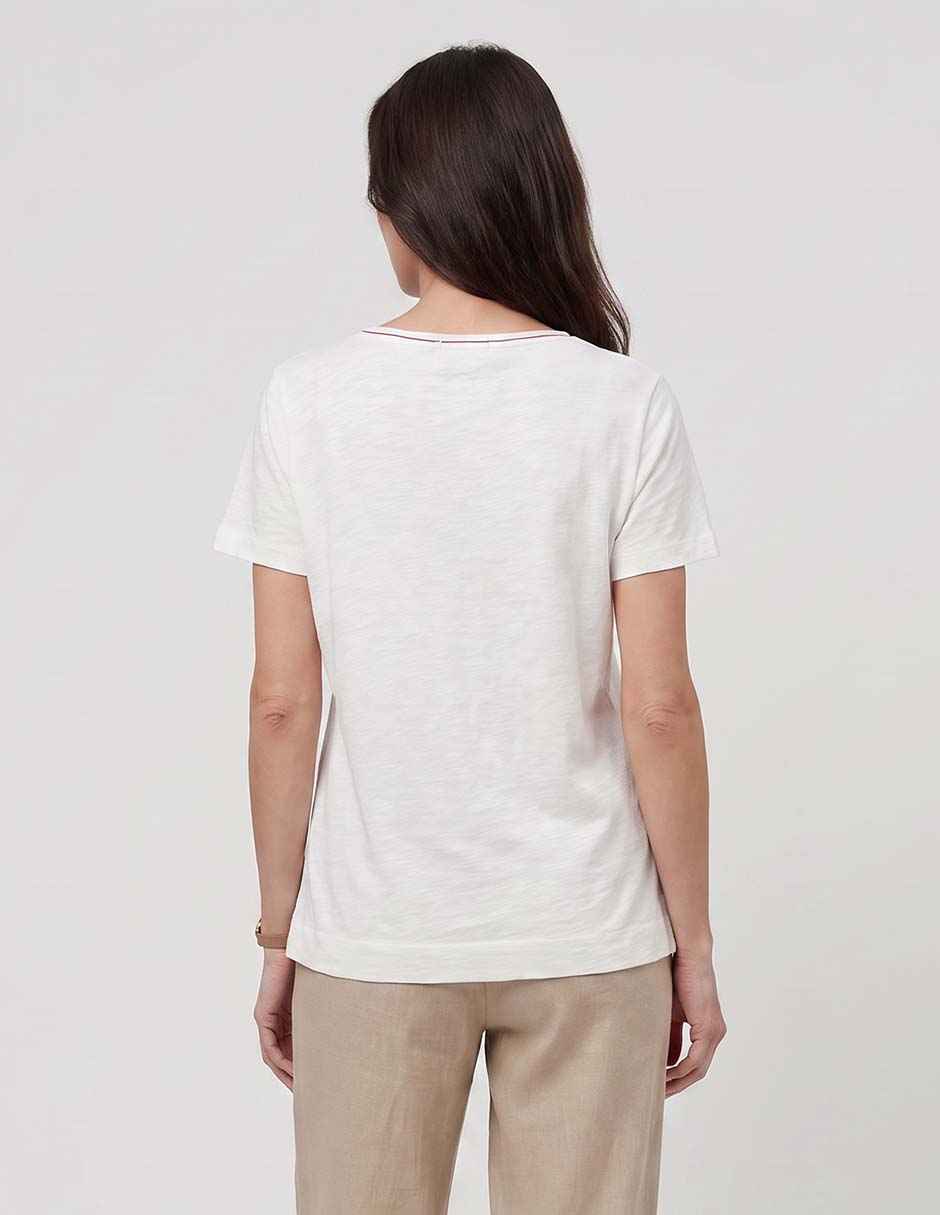 Playera manga corta cuello redondo para mujer 2