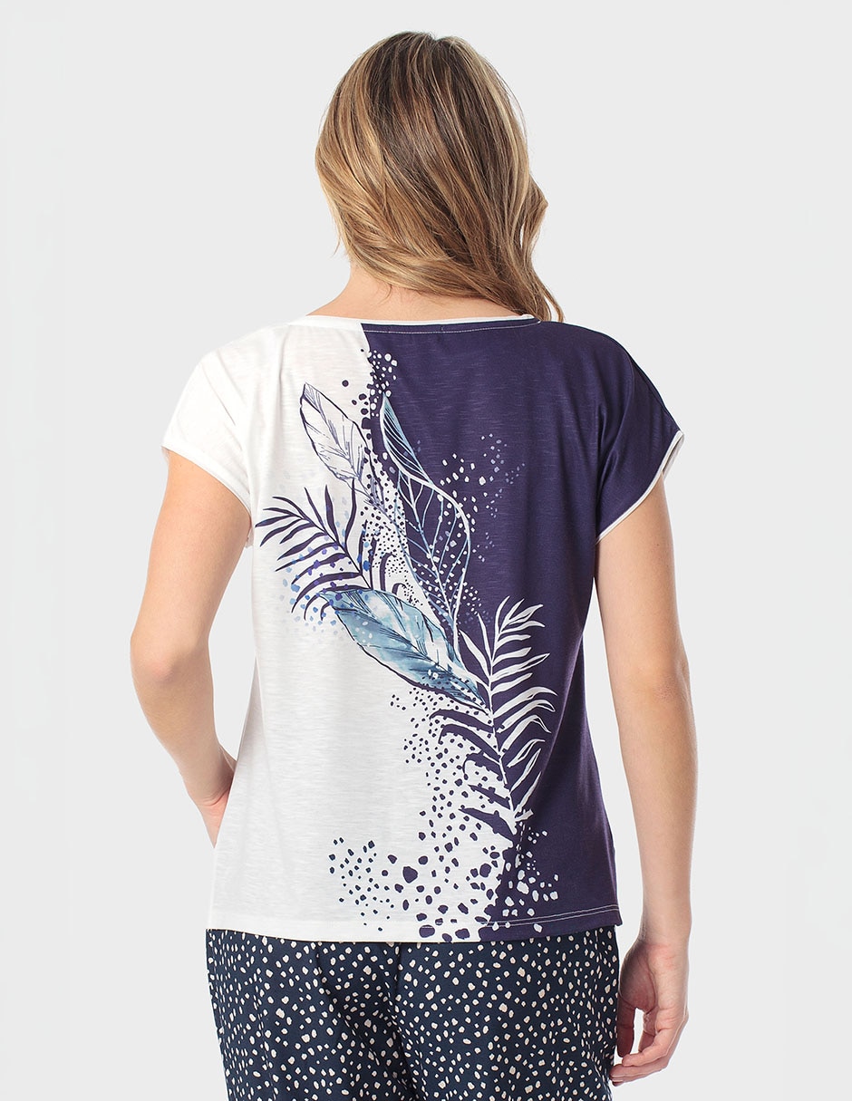 Playera manga corta cuello redondo para mujer 2