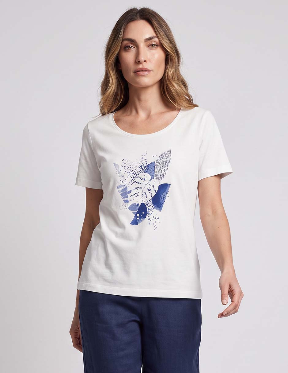 Playera manga corta cuello redondo para mujer Playera manga corta cuello redondo para mujer