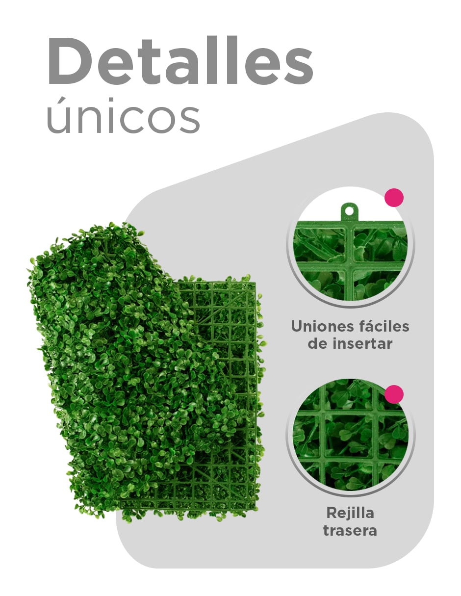 Follaje artificial muro verde sintetico pared 60 x 40 cm (5 piezas) 5