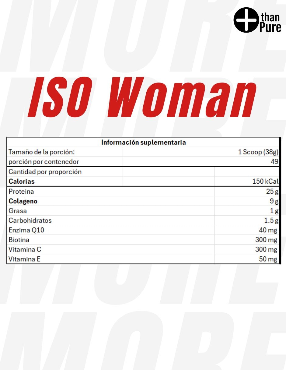 Kit de Iso Woman + Glutamina + Creatina Mote Than Pure con biotina y colágeno sabor Galleta