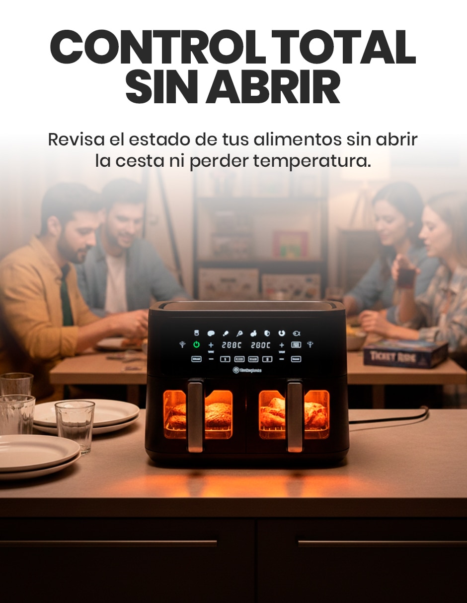Freidora de aire con Compartimento doble Westinghouse 11 L WKAFID902