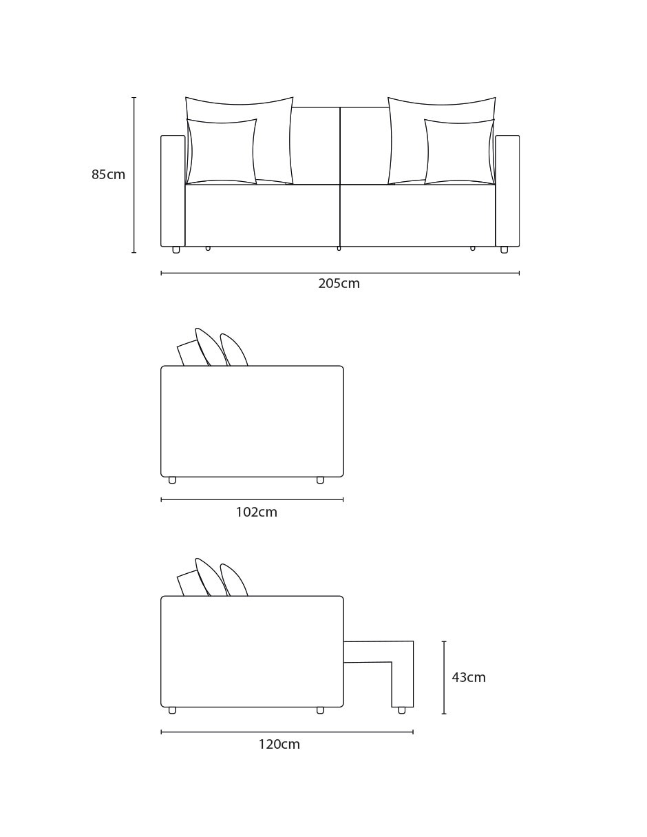 Sofá cama Tokio de Madera y tela 9