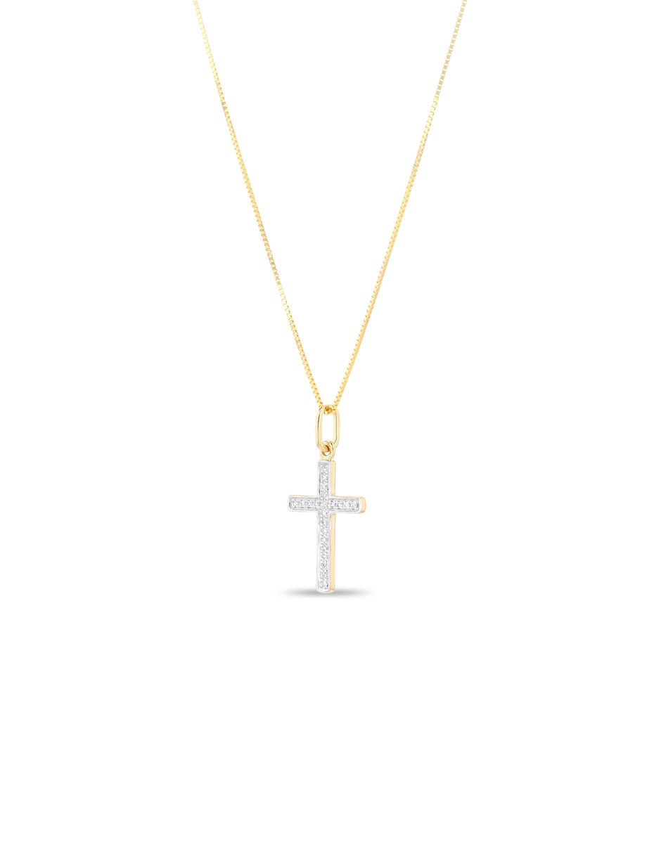 Dije de cruz de oro amarillo 14 K 3
