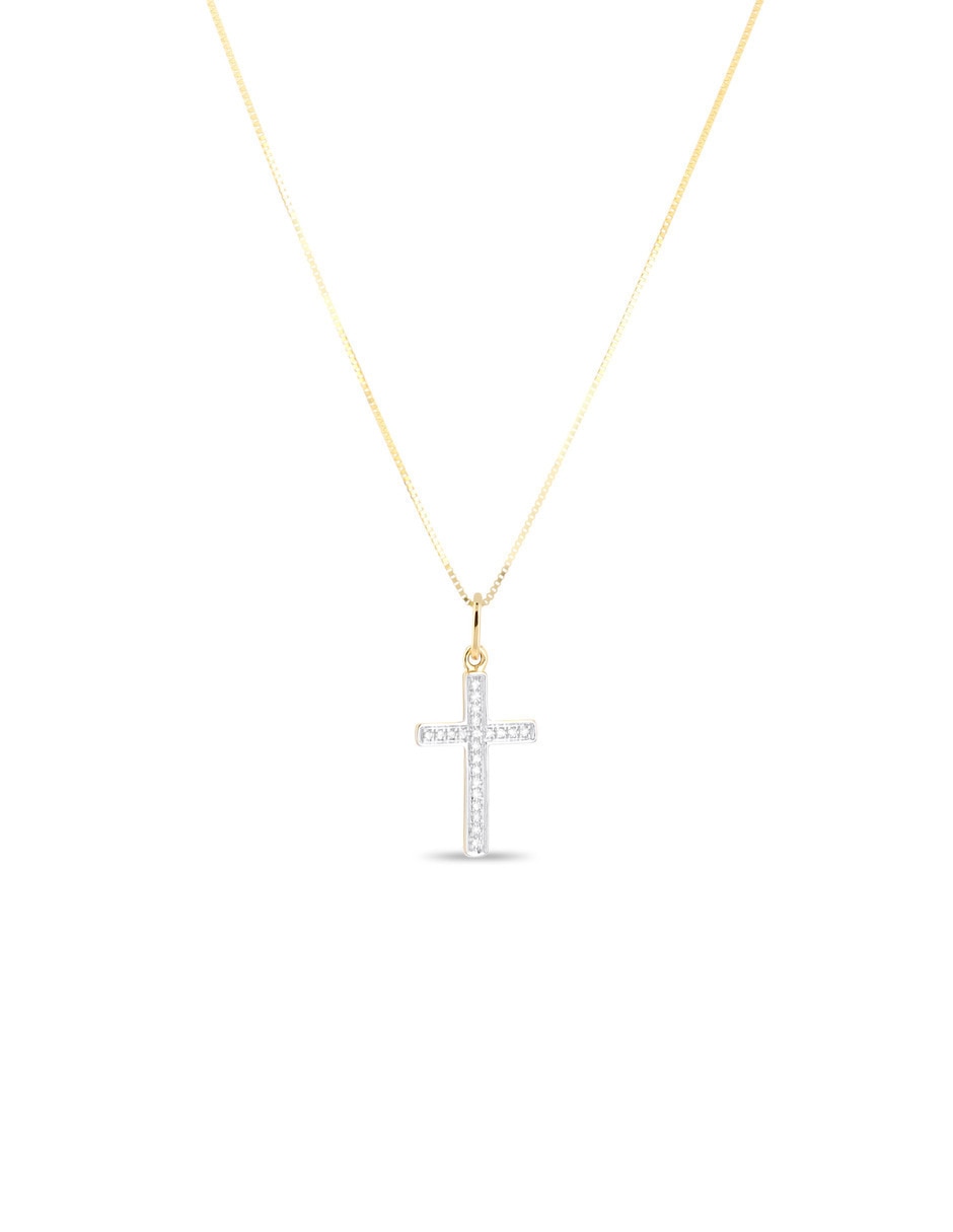 Dije de cruz de oro amarillo 14 K