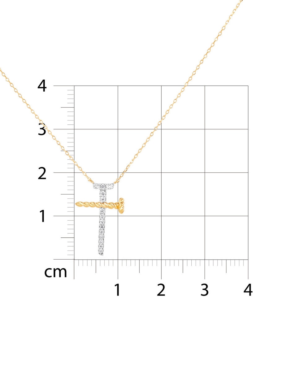 Dije de cruz Joyerías Bizzarro de oro amarillo 14 K