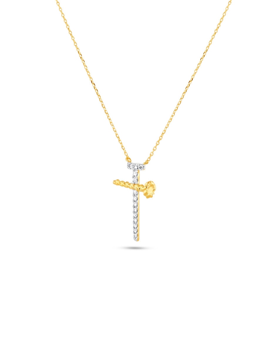 Dije de cruz Joyerías Bizzarro de oro amarillo 14 K