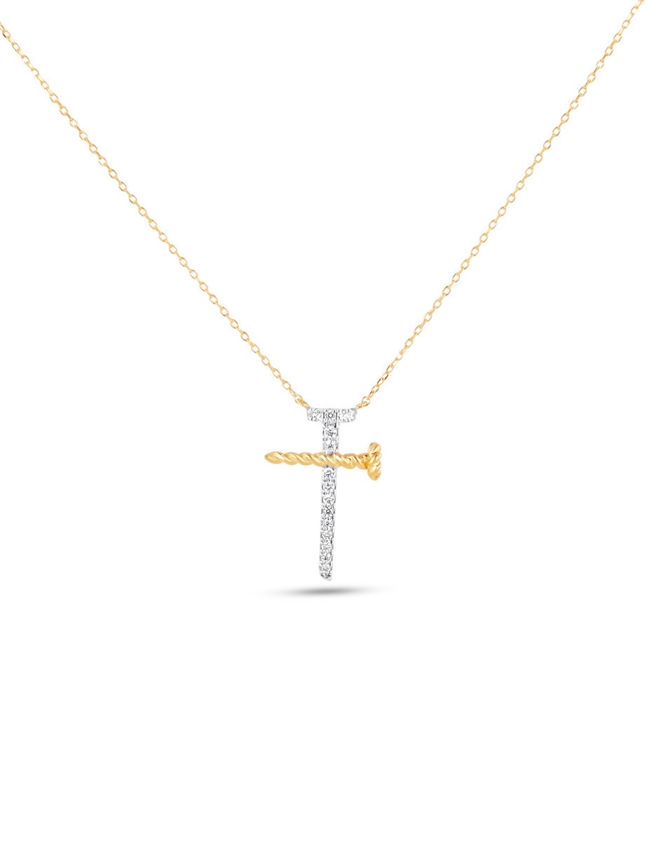 Dije de cruz Joyerías Bizzarro de oro amarillo 14 K