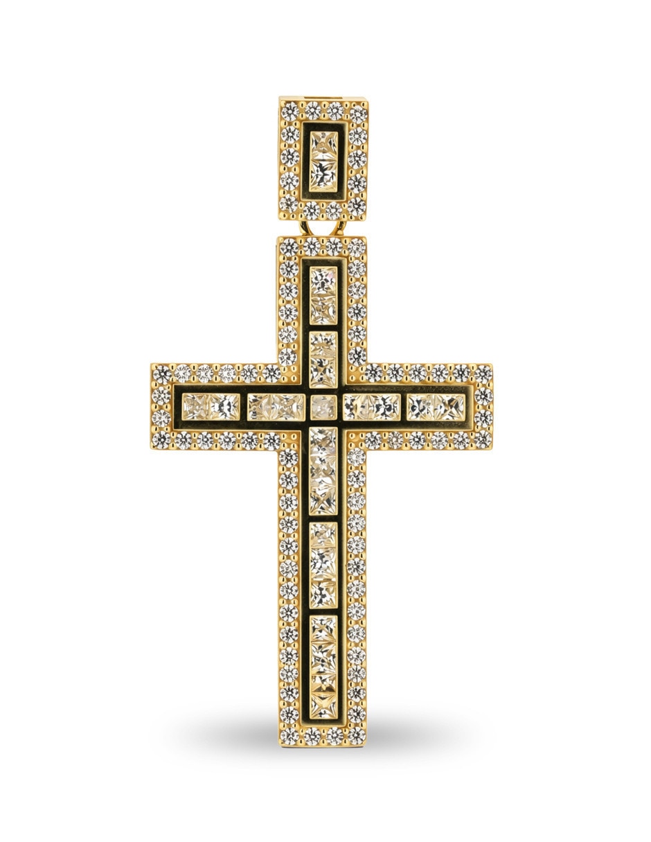 Dije de cruz de oro amarillo 14 K