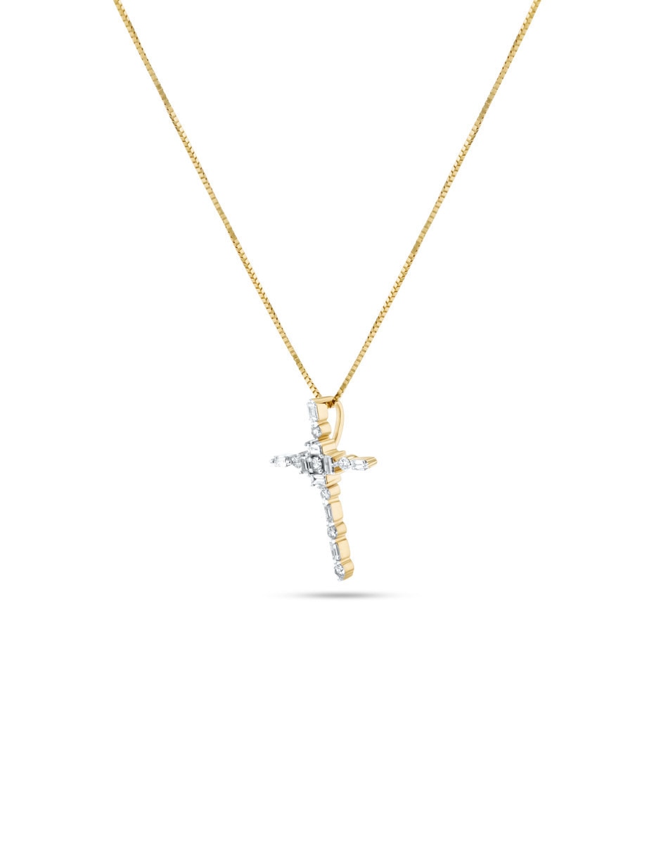 Dije de cruz de oro amarillo 14 K 4
