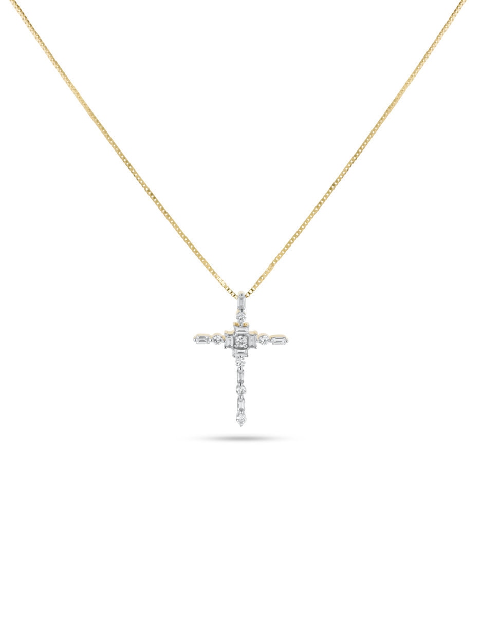 Dije de cruz de oro amarillo 14 K