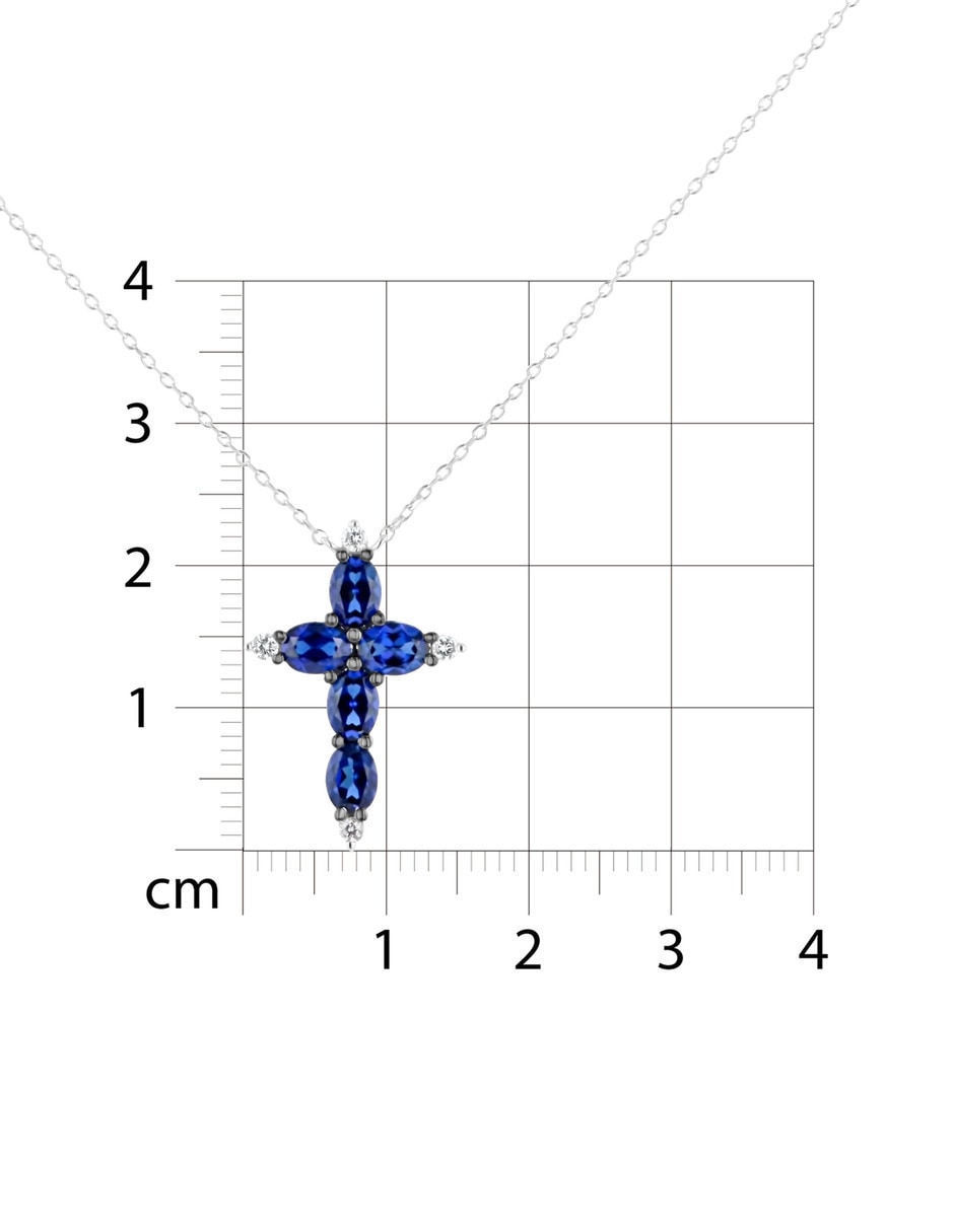 Dije de cruz Joyerías Bizzarro de oro blanco 14 K