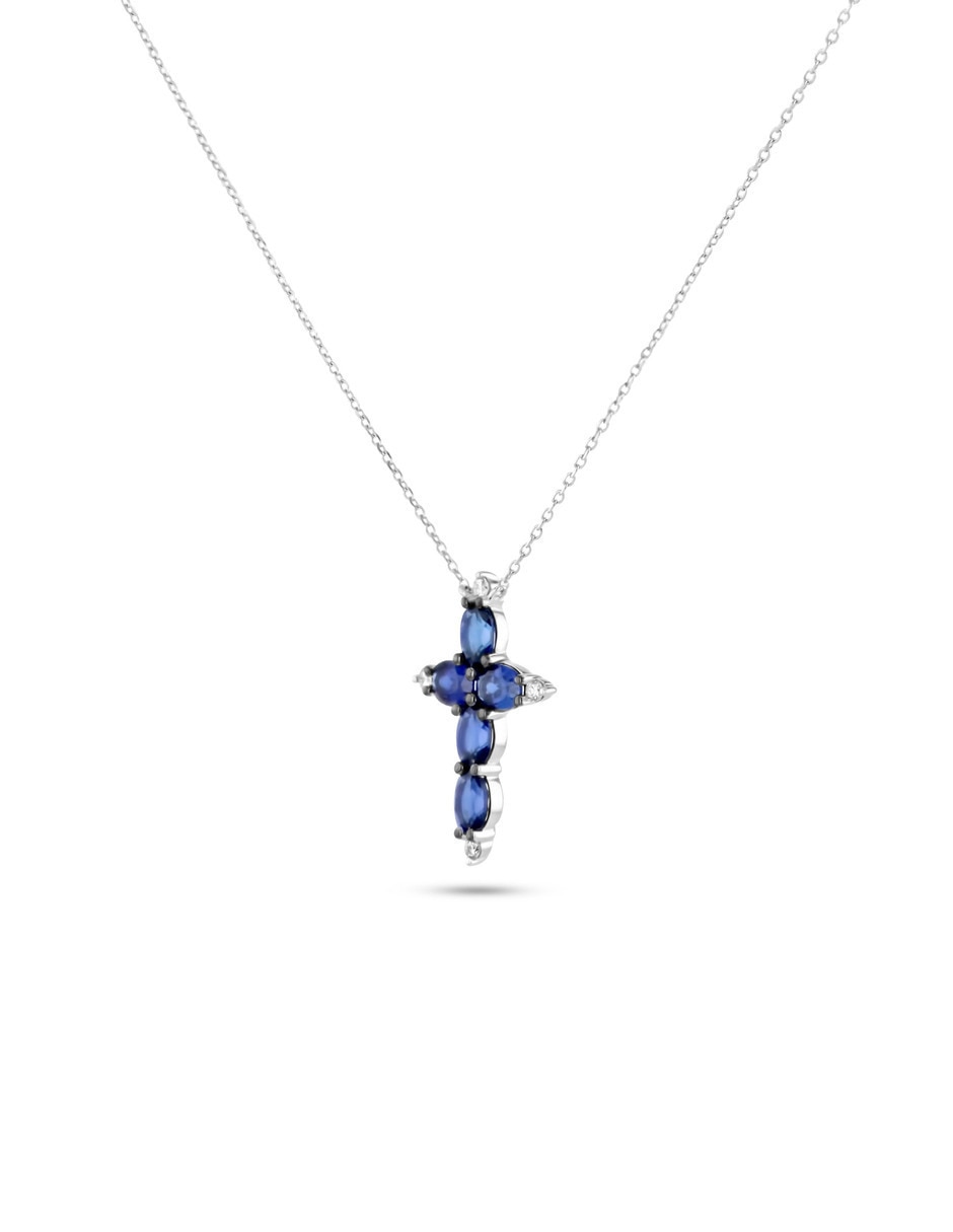 Dije de cruz Joyerías Bizzarro de oro blanco 14 K