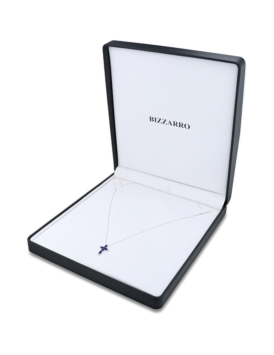 Dije de cruz Joyerías Bizzarro de oro blanco 14 K