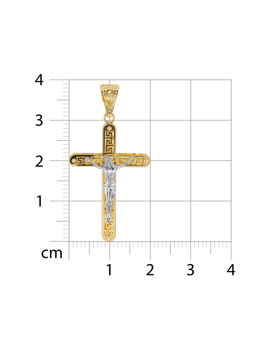 Dije de crucifijo Joyerías Bizzarro de oro florentino 14 K