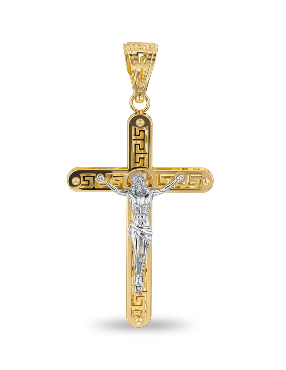 Dije de crucifijo de oro florentino 14 K Dije de crucifijo de oro florentino 14 K