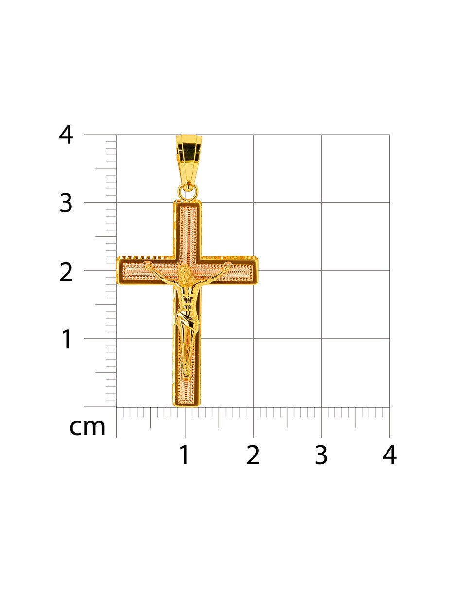 Dije de crucifijo de oro amarillo 14 K 4