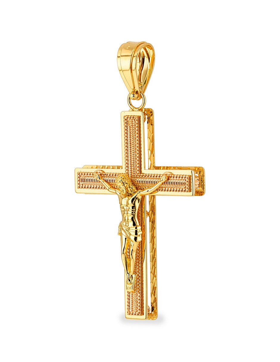 Dije de crucifijo de oro amarillo 14 K 3