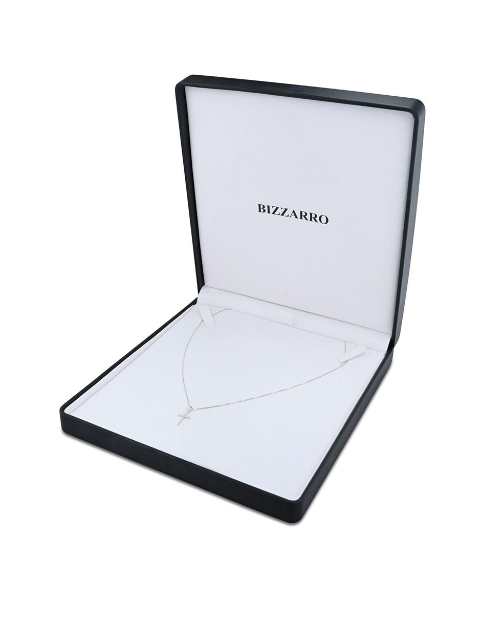 Dije de cruz de oro blanco 14 K 3