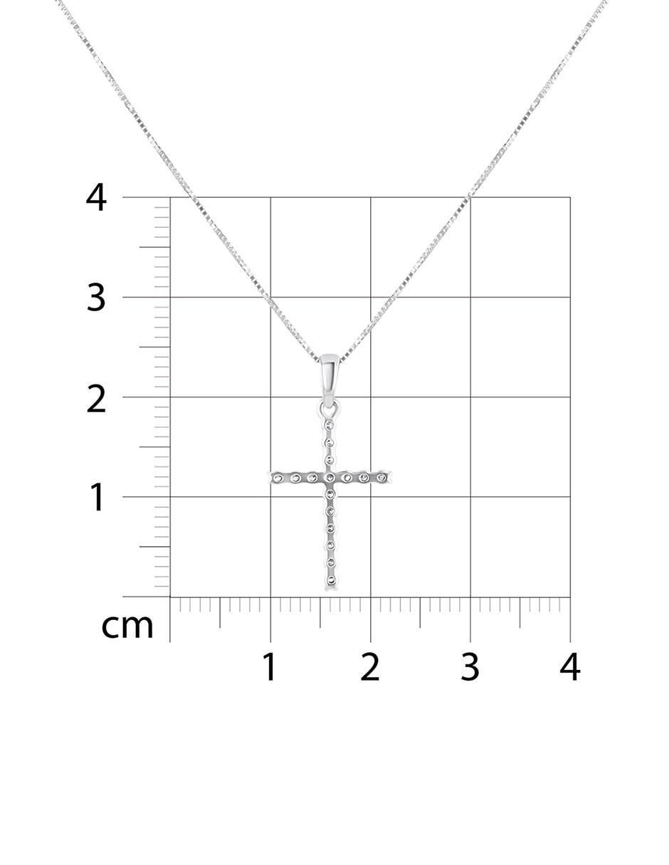 Dije de cruz de oro blanco 14 K 2