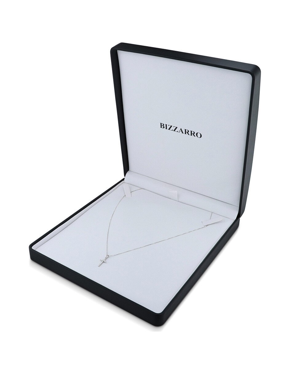 Dije de cruz de oro blanco 14 K 3