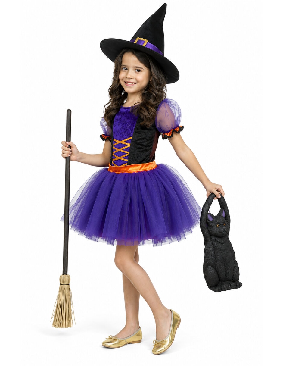 Disfraz de bruja halloween para niña 4