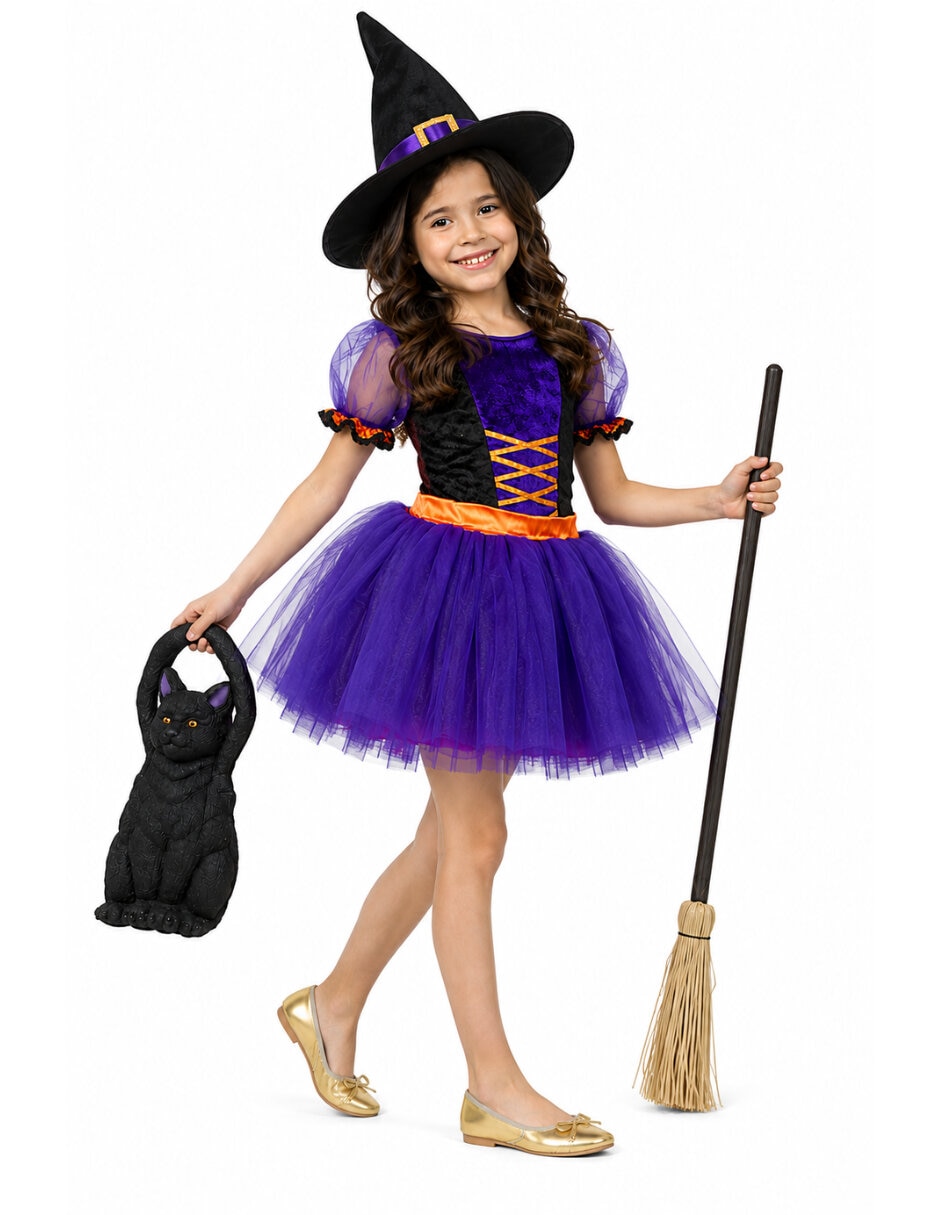 Disfraz de bruja halloween para niña 3