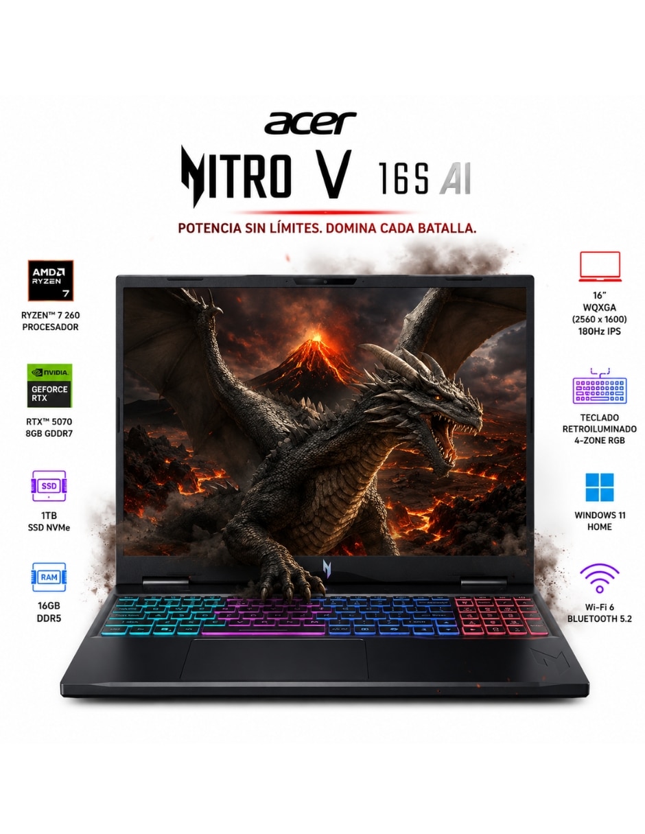 Laptop gamer nh.u10aa.001 16 pulgadas WQXGA intel core ultra 9 Nvidia GeForce rtx 5060 16 GB RAM 1 TB SSD Laptop gamer nh.u10aa.001 16 pulgadas WQXGA intel core ultra 9 Nvidia GeForce rtx 5060 16 GB RAM 1 TB SSD