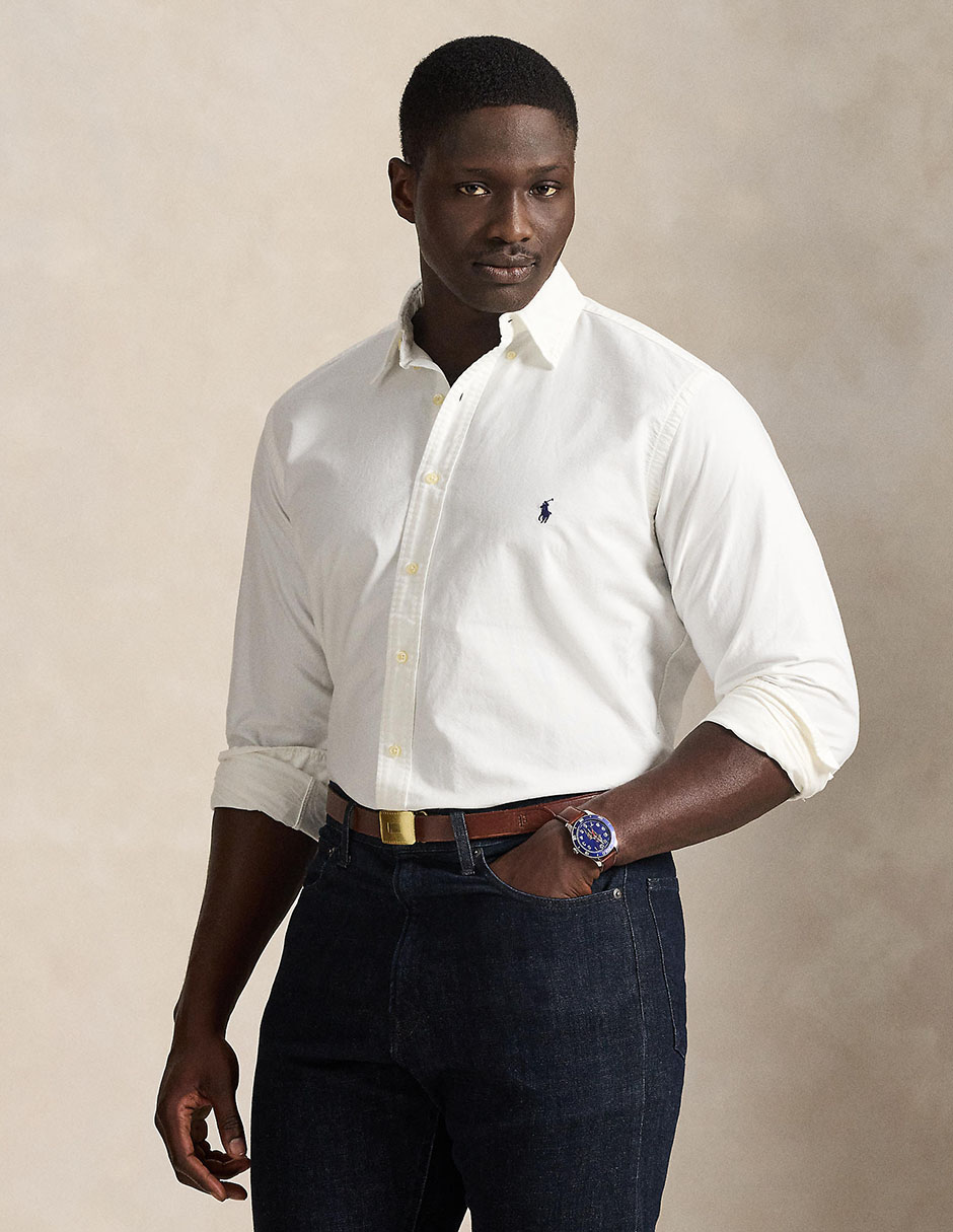 Camisa business casual de algodón manga larga para hombre Camisa business casual de algodón manga larga para hombre