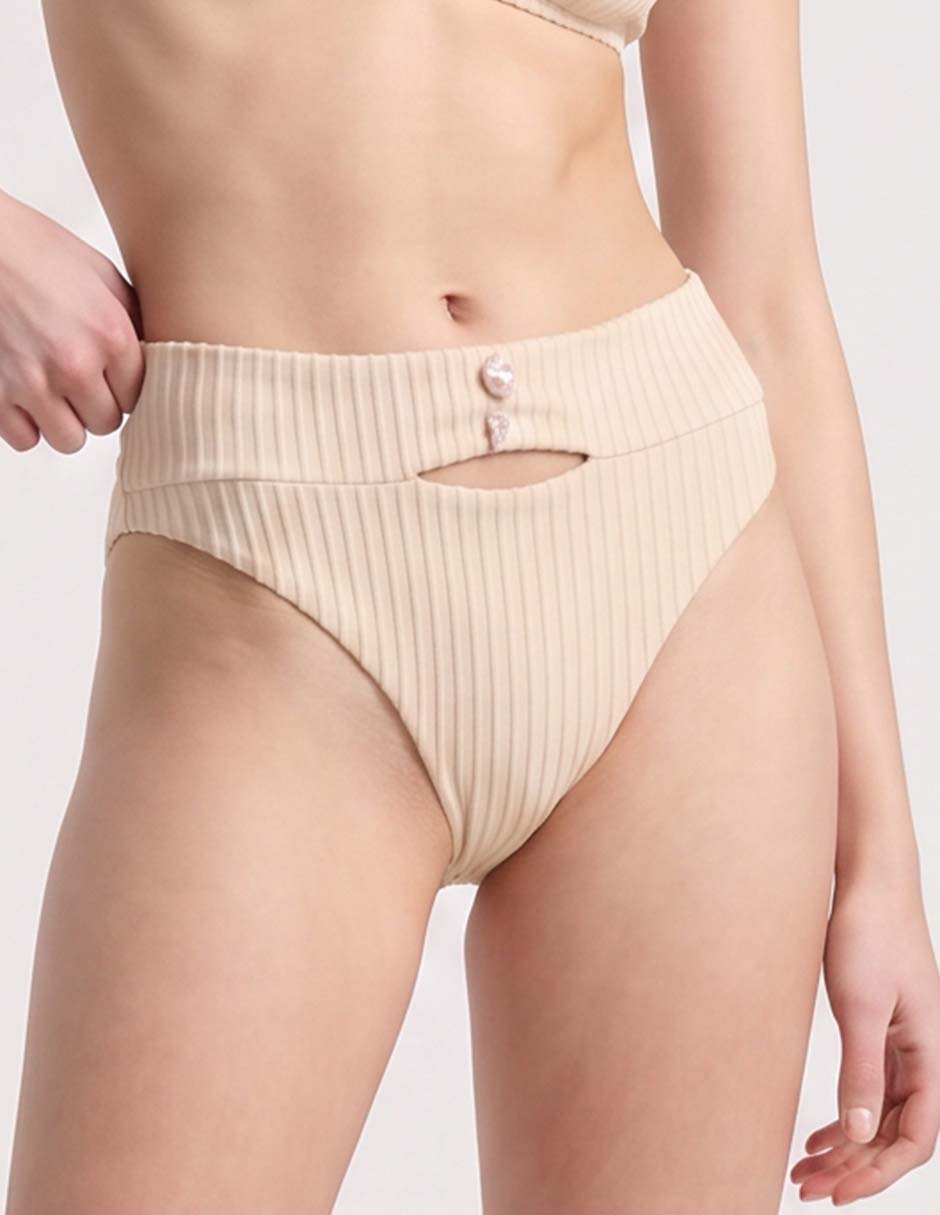 Bikini estampado a rayas a la cintura para mujer 3