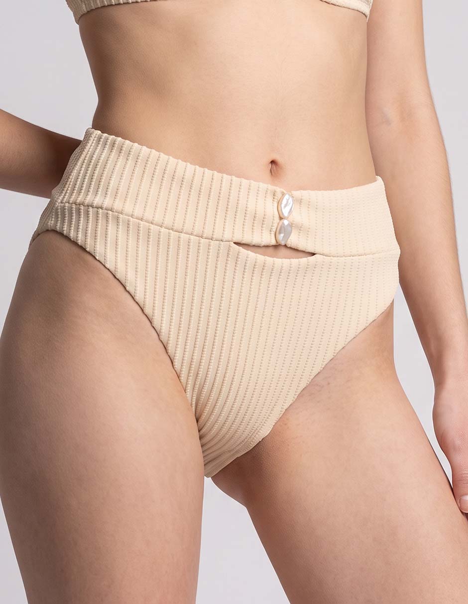 Bikini estampado a rayas a la cintura para mujer 4